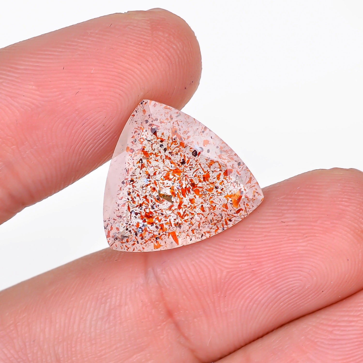 elestial hematite quartz trillion shape cut stone loose gemstone